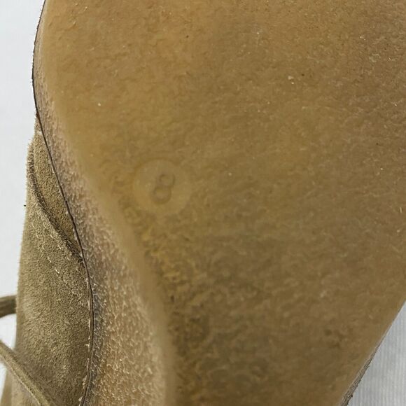 J Crew MacAlister Tan Suede Leather Wedge Heel Ankle Bootie in Flax Womens 8 - Picture 11 of 11